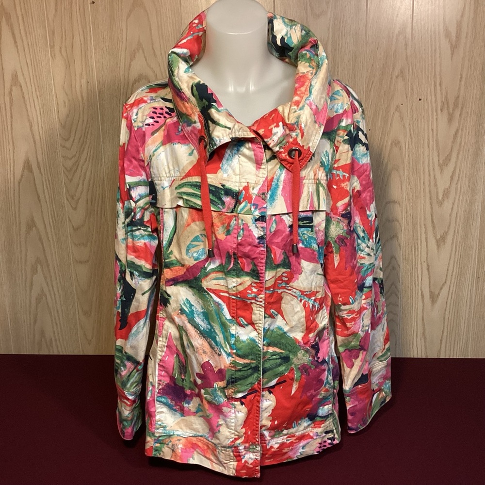 Jockey Womens Floral Multi color lightweight jacket size Large